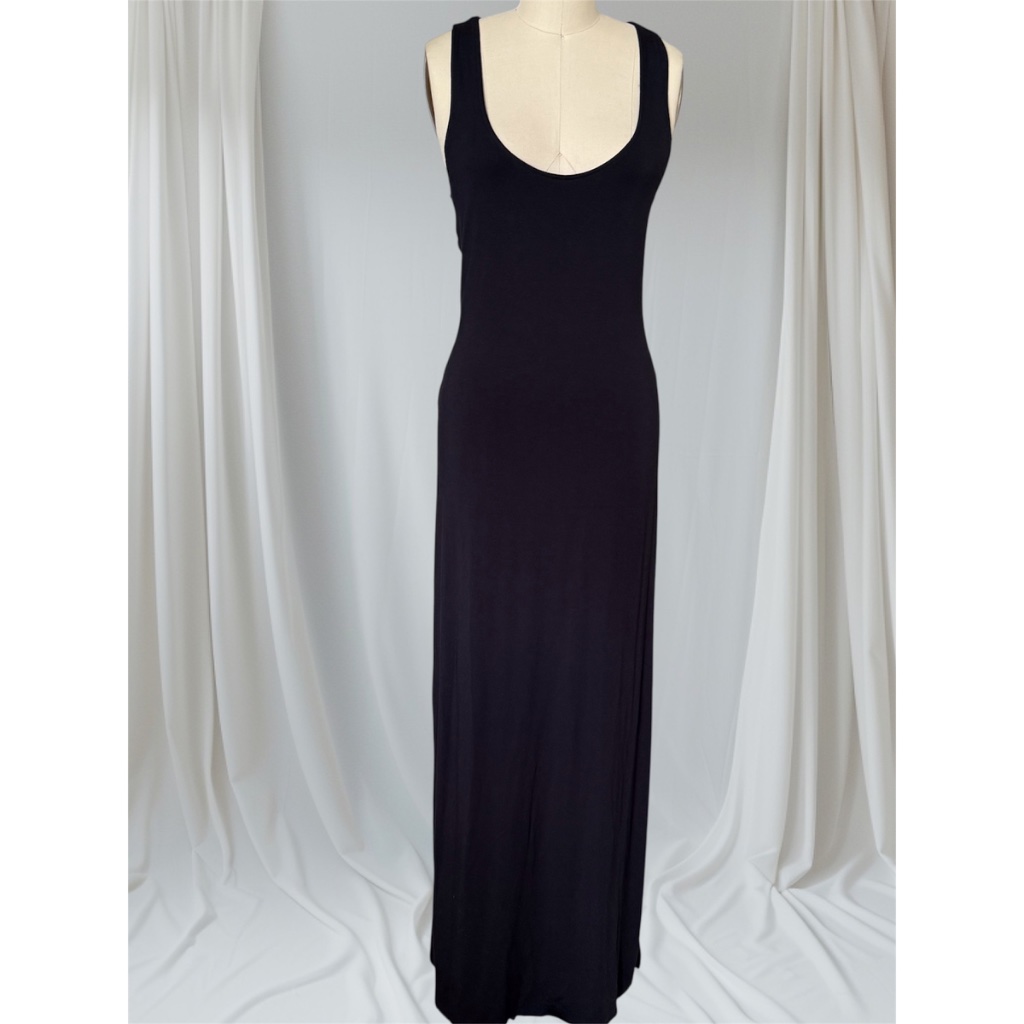 Michael Michael Kors Black Jersey Halter-Neck Front Slit Maxi Dress Size Small